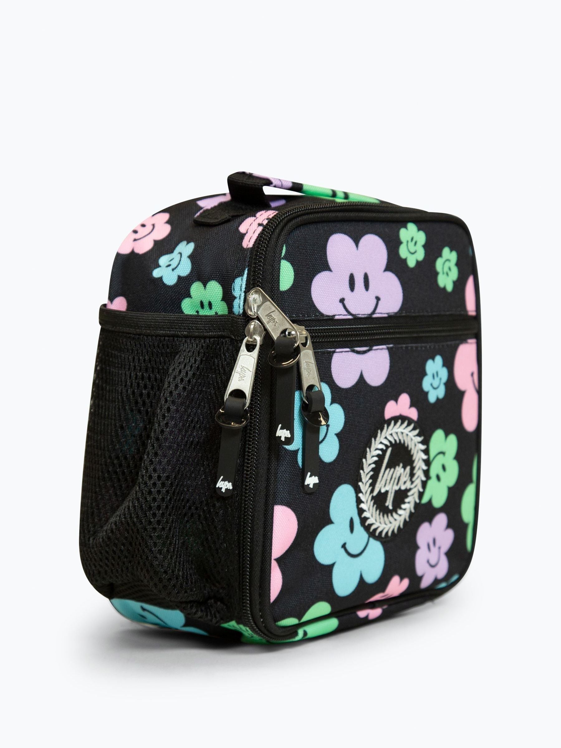Hype Black Happy Flowers lunch box 4L, imported from the UK