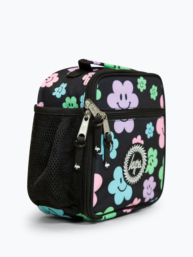 Hype Black Happy Flowers lunch box 4L, imported from the UK