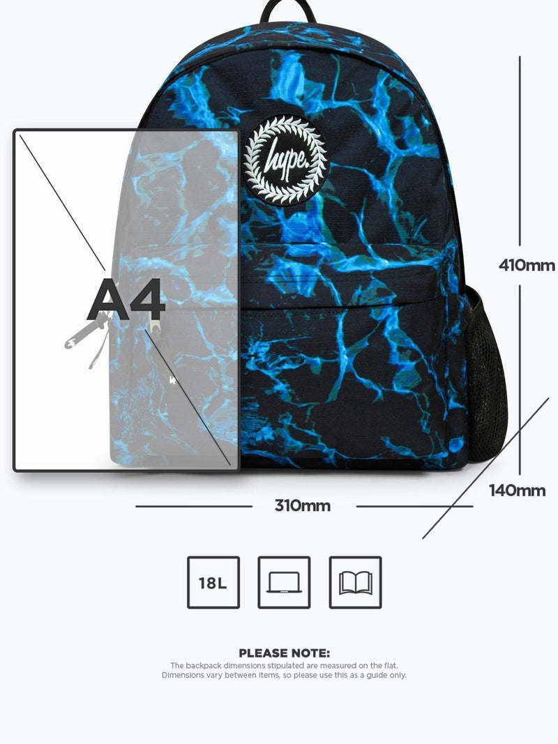 Hype Blue Multi X-Ray Pool backpack for school, UK version