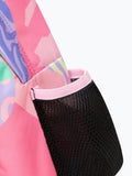 Hype pink multi pastel prints badge backpack - British product