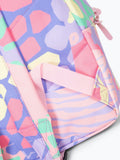 Hype pink multi pastel prints badge backpack - British product