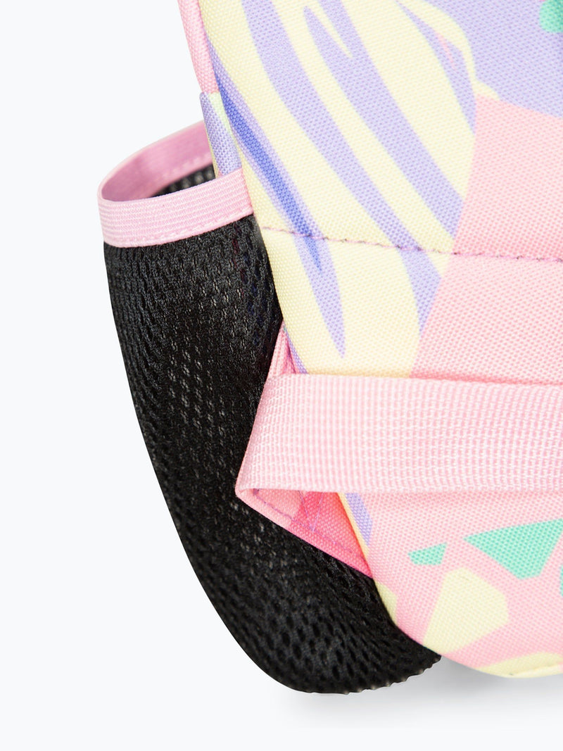 Hype pink multi pastel prints badge backpack - British product