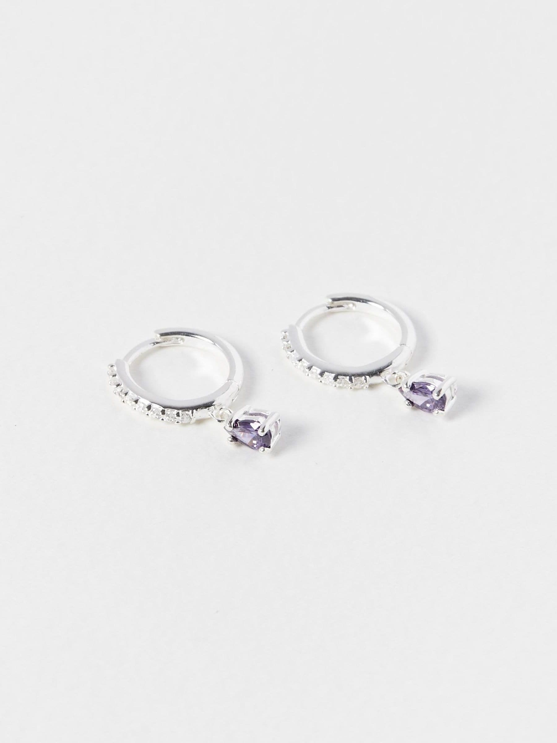 Oliver Bonas Boucles d'oreilles créoles Pavati Améthyste Violettes