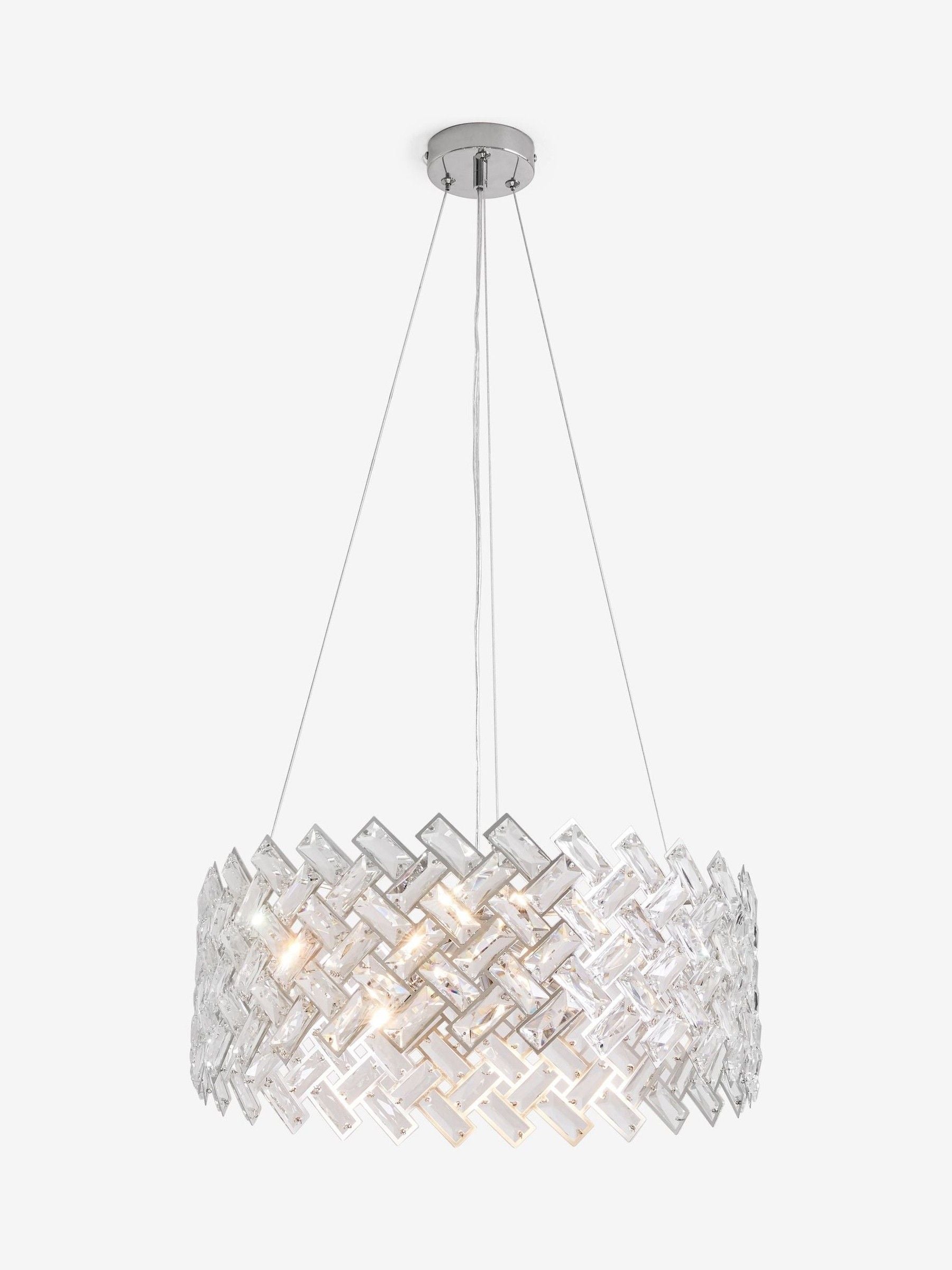 Wentworth chandelier 6 light polished chrome glass crystals (British brand)