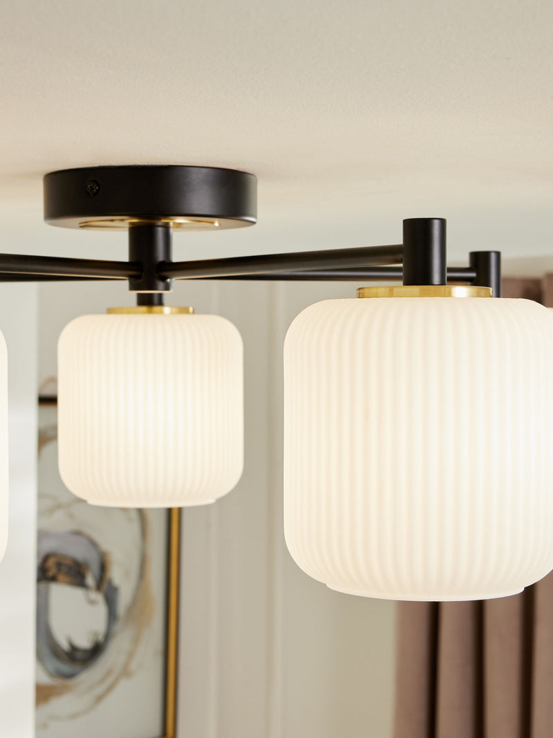 Black Ryker 5 light flush ceiling light, imported from the UK