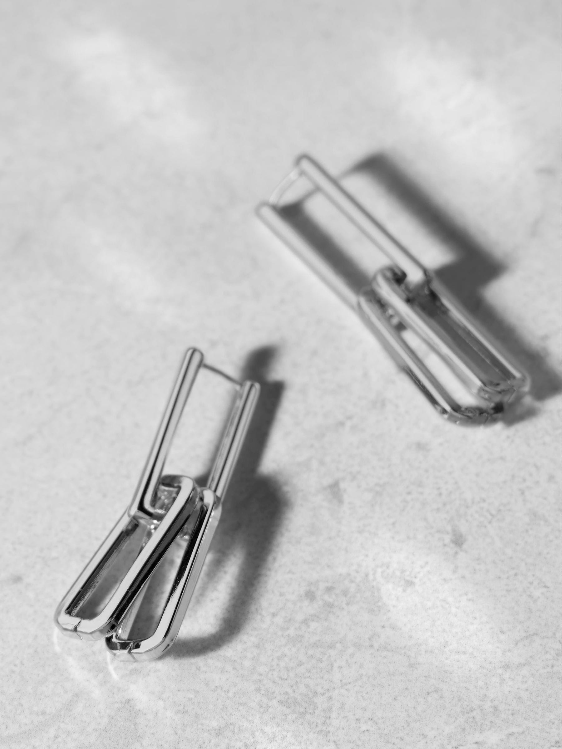 Mint Velvet silver link earrings 4cm drop, imported from the UK
