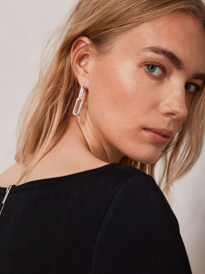 Mint Velvet Silver Link Earrings