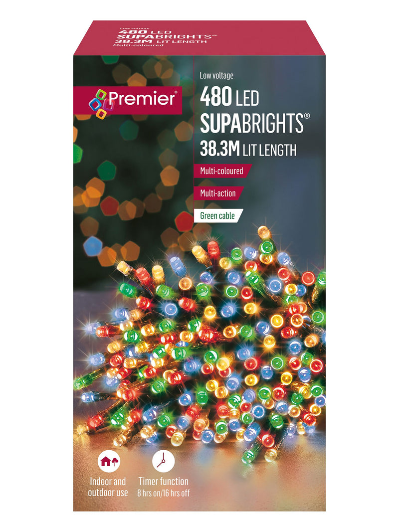 Premier Decorations Supabrights 480 LED Christmas lights 38.3m, UK version