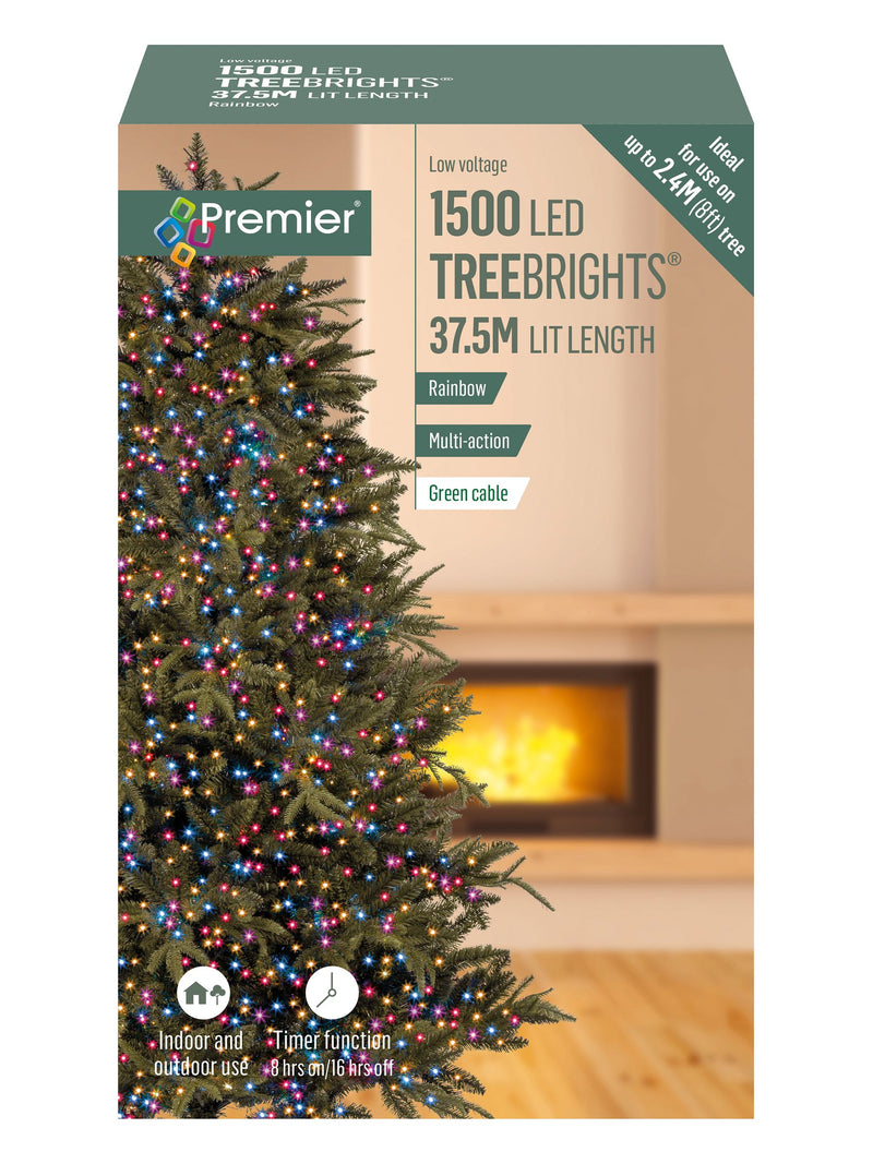Premier Decorations Ltd Rainbow Pastel Christmas lights 37.5m - British product