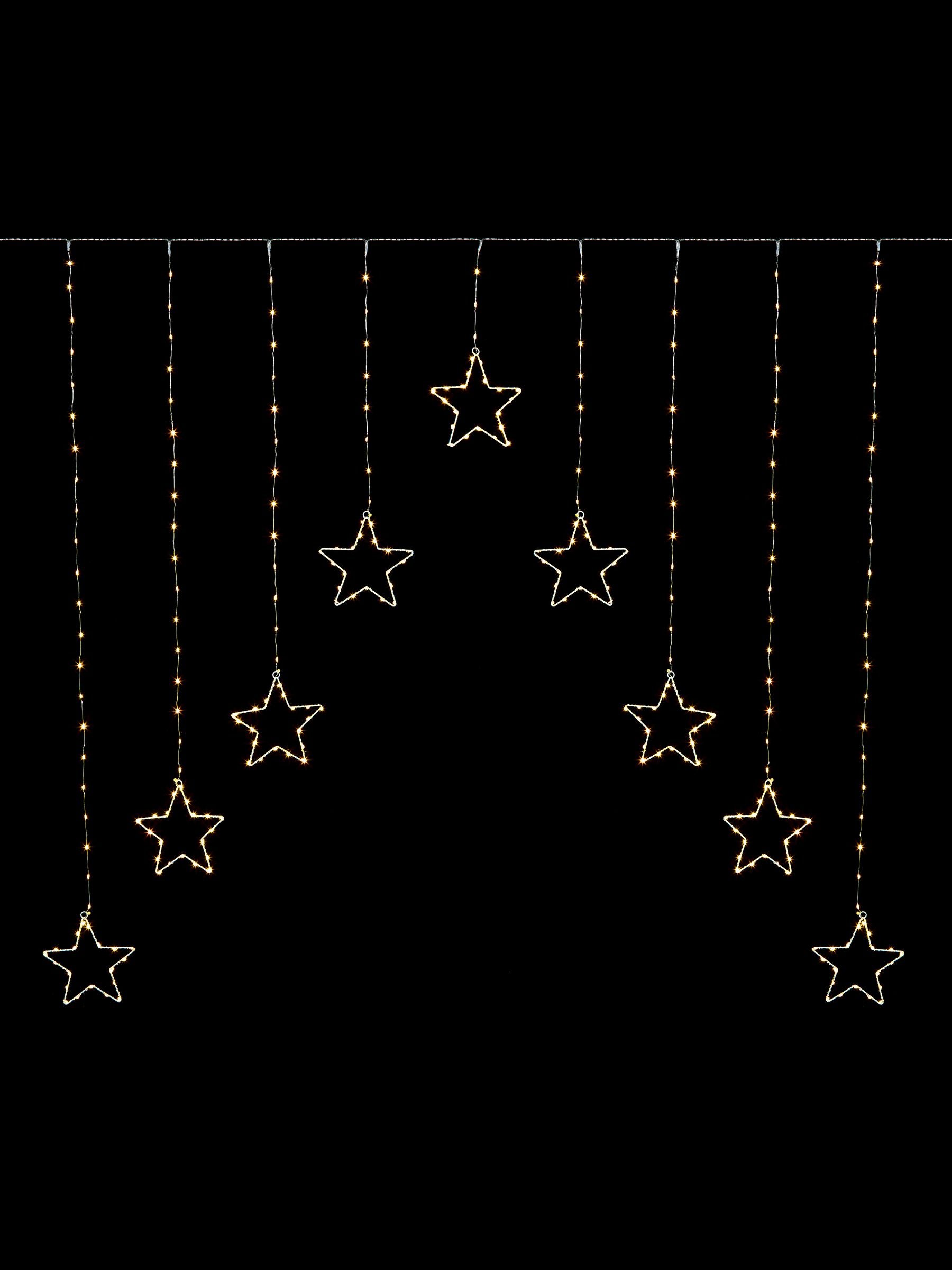 Premier Decorations warm white LED star curtain lights 1.2m (British brand)