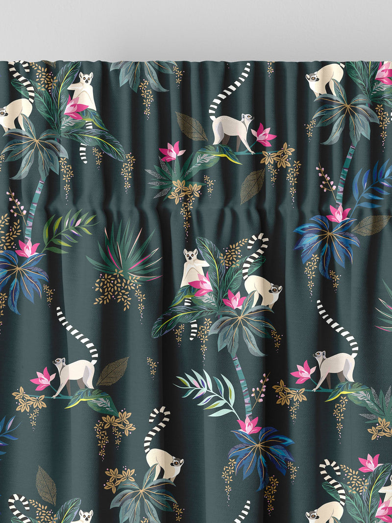 Sara Miller Green Lemur made to measure curtains - British product