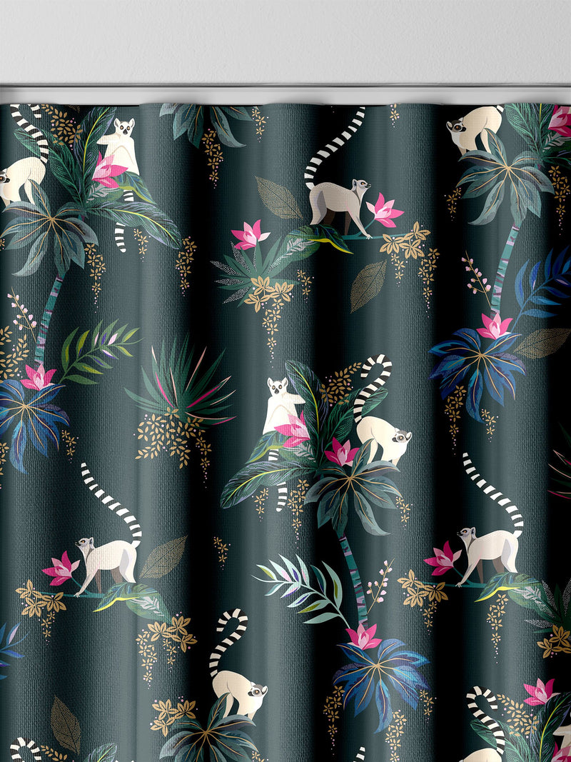 Sara Miller Green Lemur made to measure curtains - British product