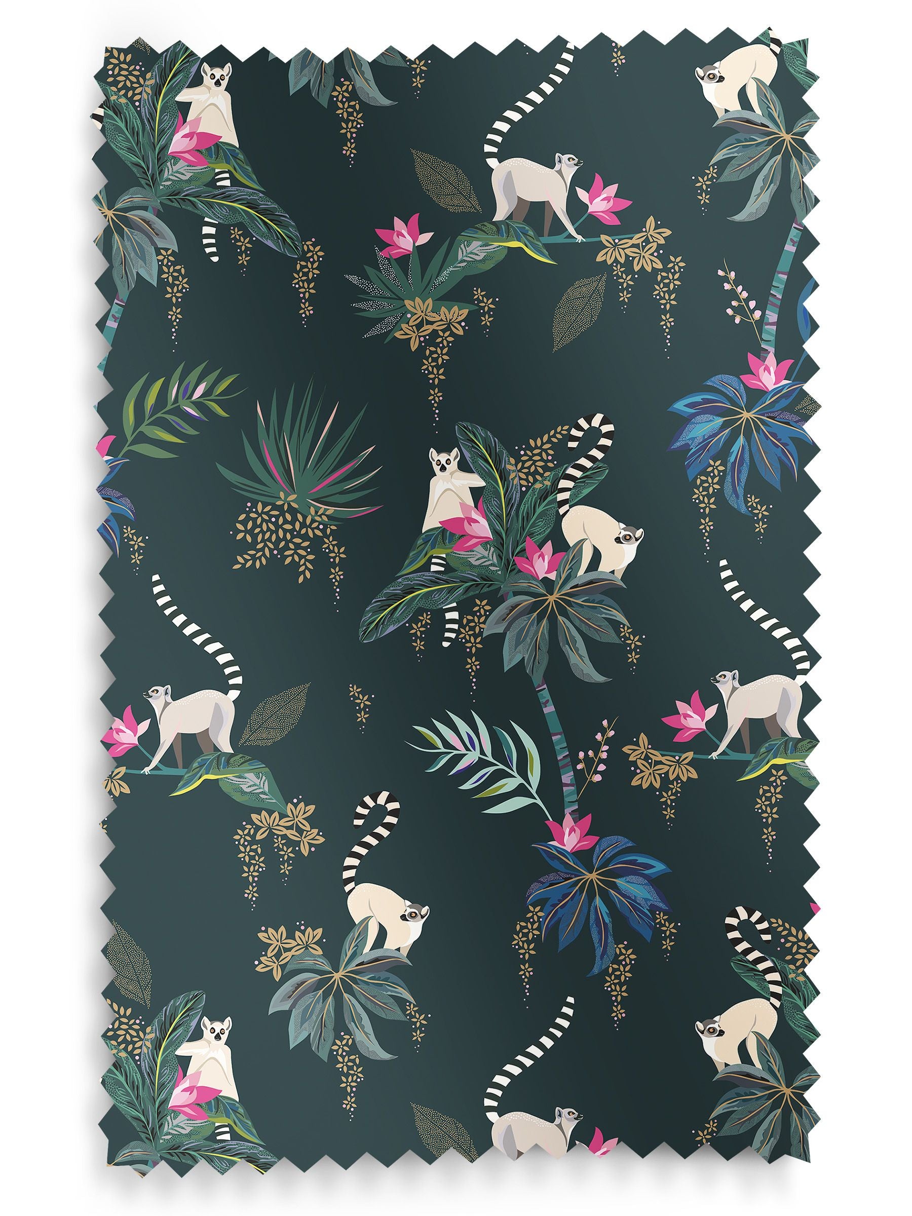 Sara Miller Green Lemur made to measure curtains - British product