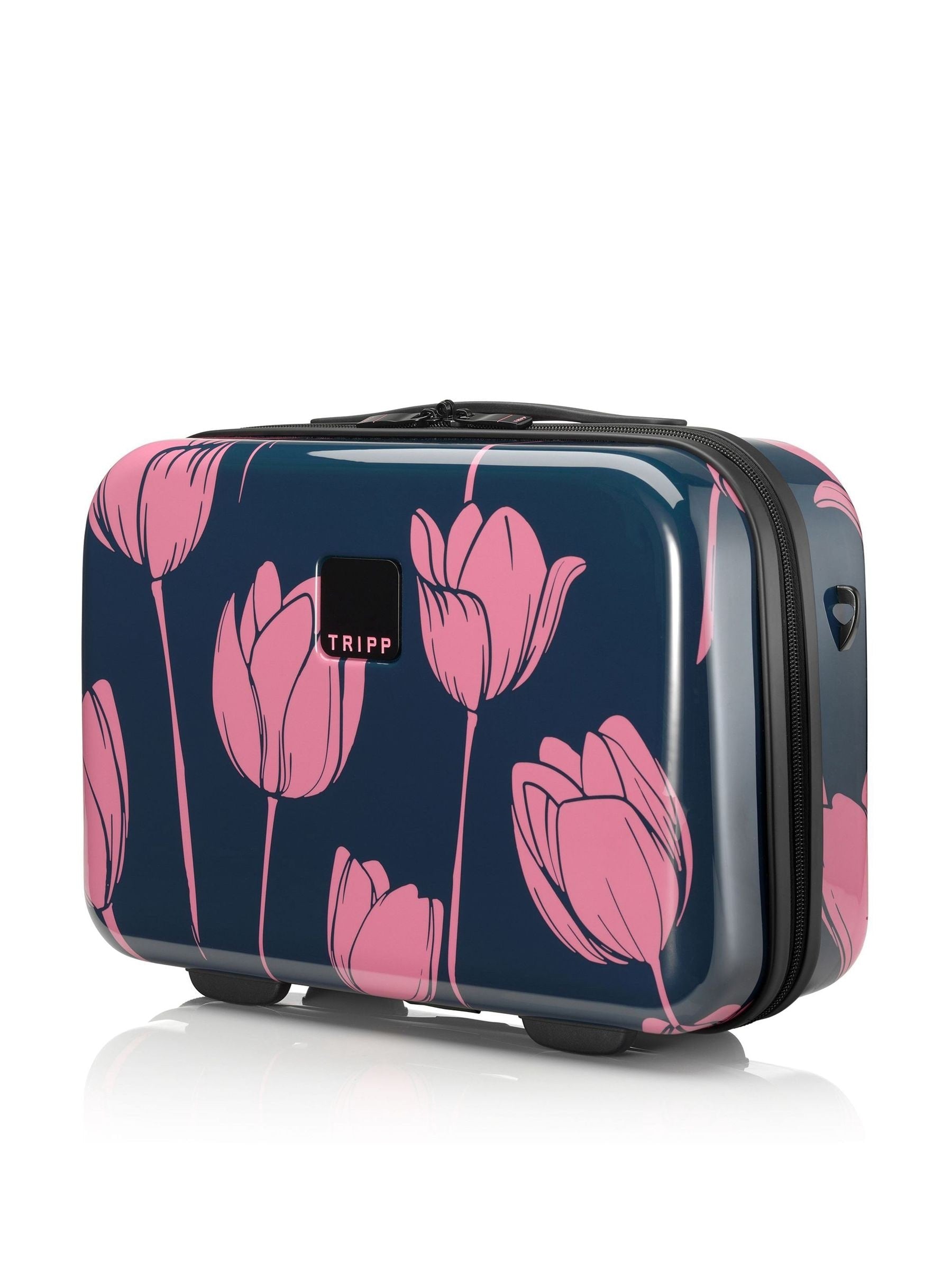 Tripp blue tulip print vanity case travel bag, imported from the UK