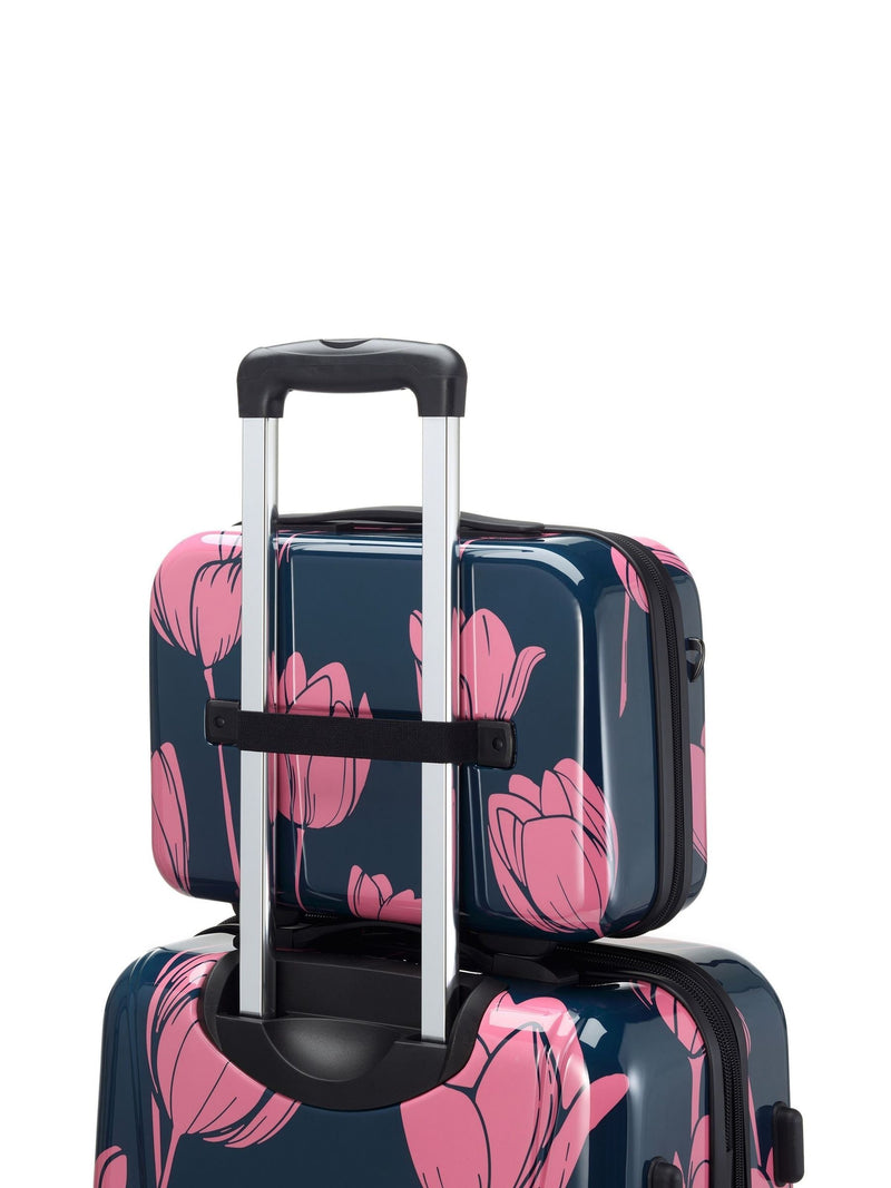 Tripp blue tulip print vanity case travel bag, imported from the UK