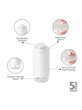 White Soap Dispenser with Metal Body and Glass Holder