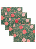 Paoletti green pomegranate placemats set of 4, imported from the UK