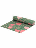 Paoletti Green Pomegranate Christmas table runner 220cm x 35cm, imported from the UK