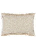 Yard Doze natural beige woven fringed cushion with polyester fill - British product