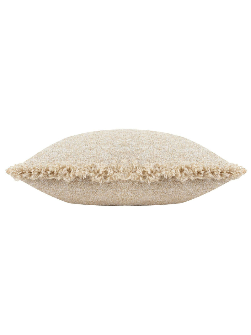 Yard Doze natural beige woven fringed cushion with polyester fill - British product