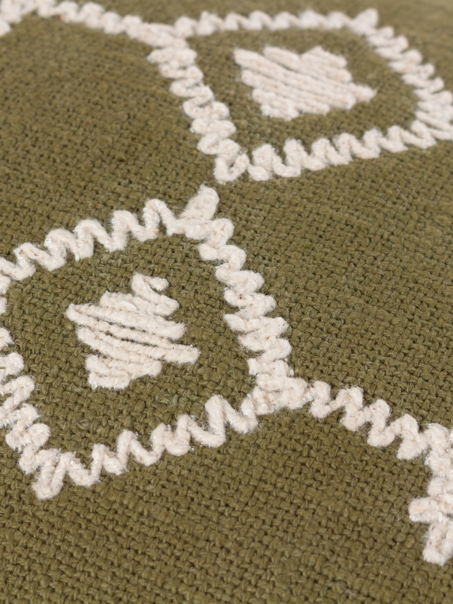 Yard Folis embroidered cushion khaki green 50x30cm (British brand)