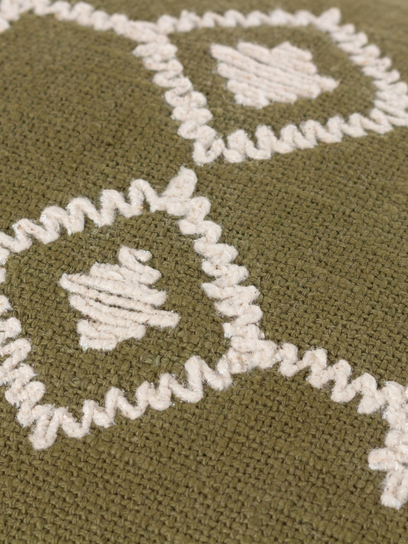 Yard Folis embroidered cushion khaki green 50x30cm (British brand)