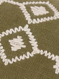 Yard Folis embroidered cushion khaki green 50x30cm (British brand)