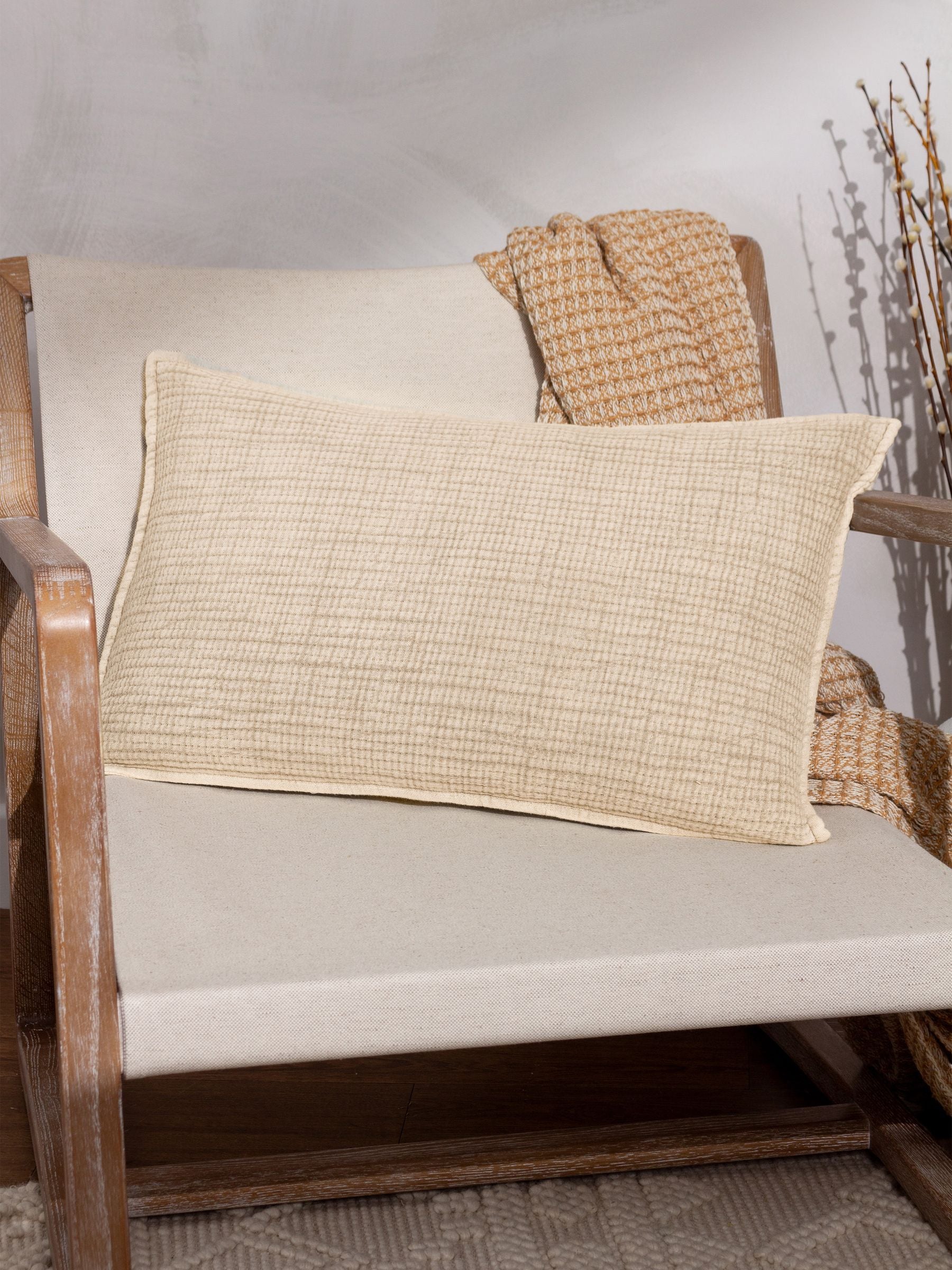 Yard Ribble cushion honey yellow 40x60cm, imported from the UK