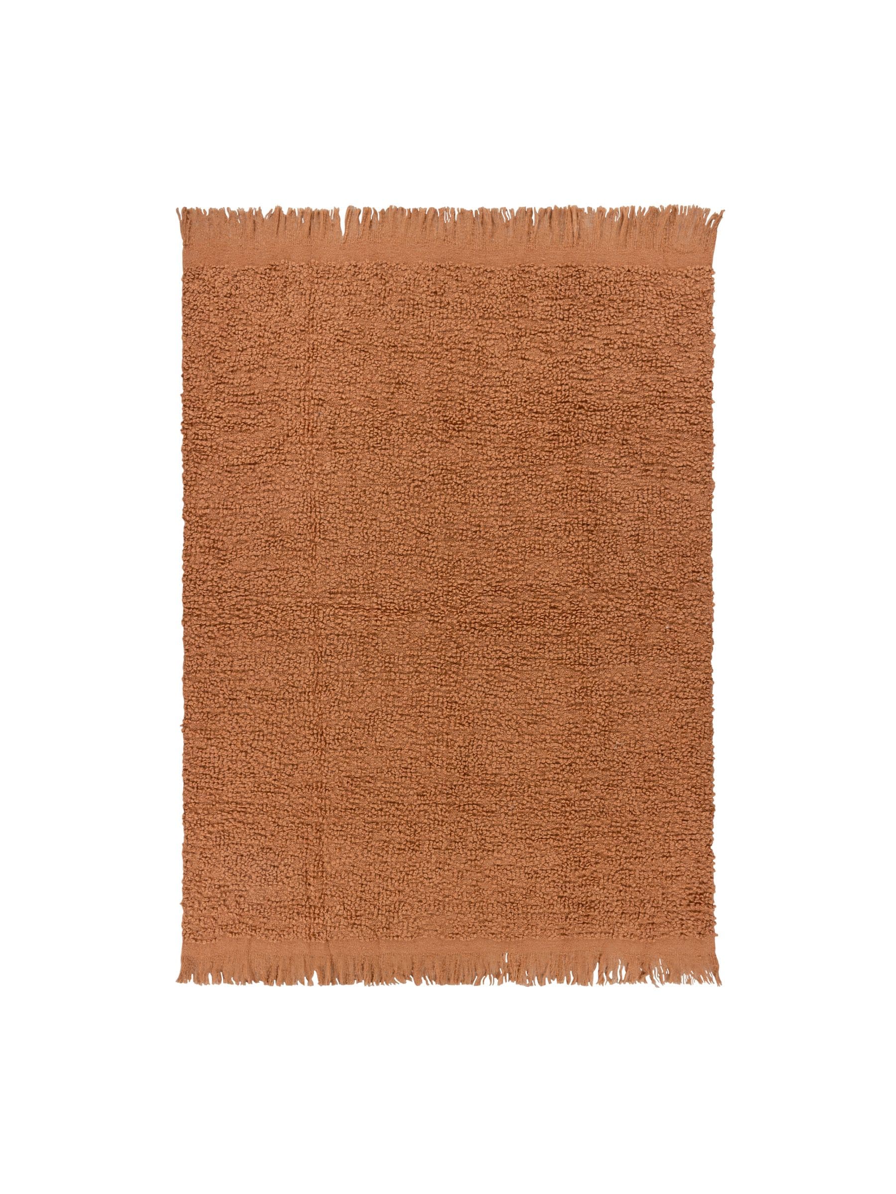 Yard Ulsmere boucle fringed throw in ginger brown, UK version