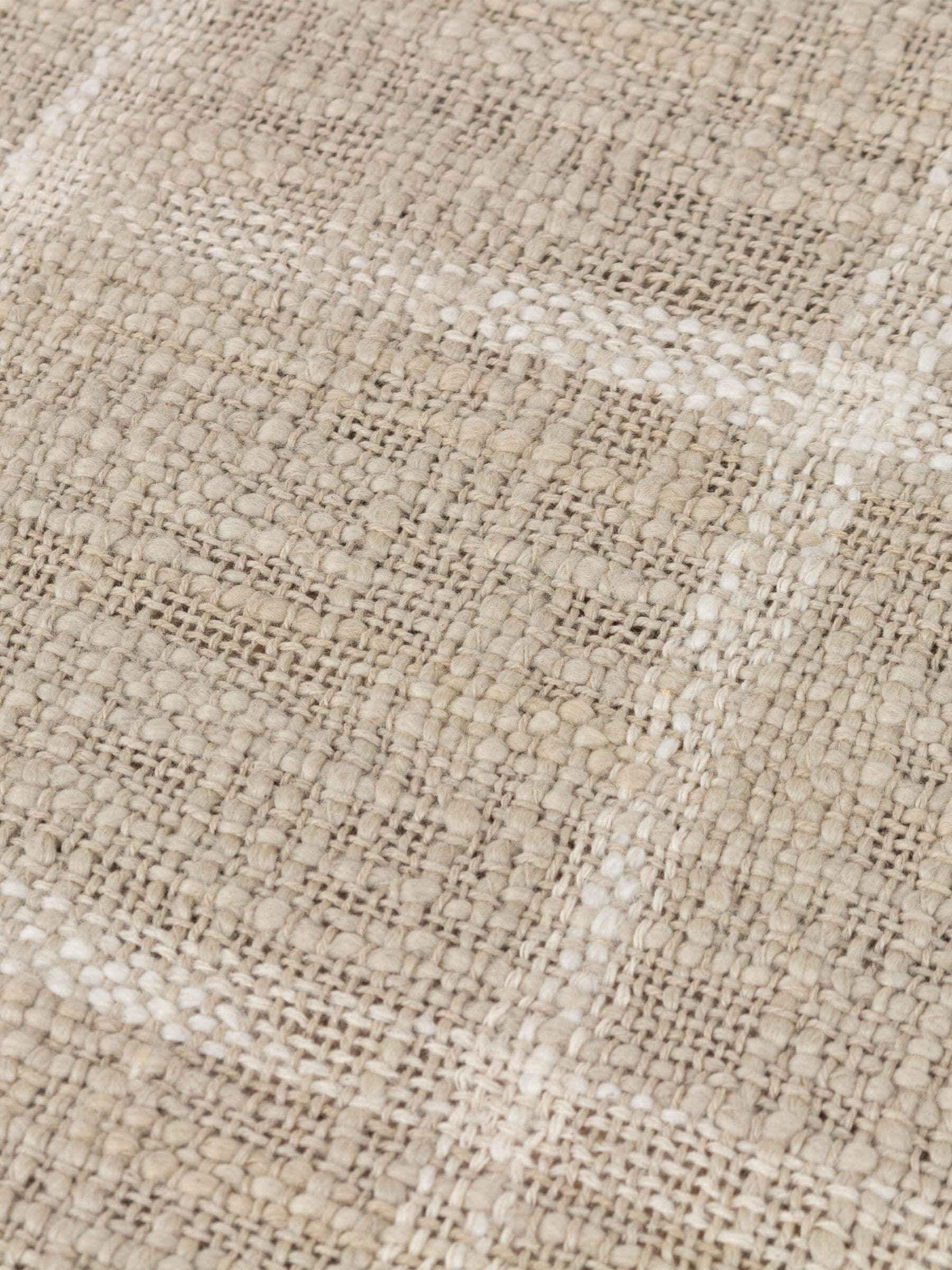Yard Stone beige Beni check fringed cotton throw - British product