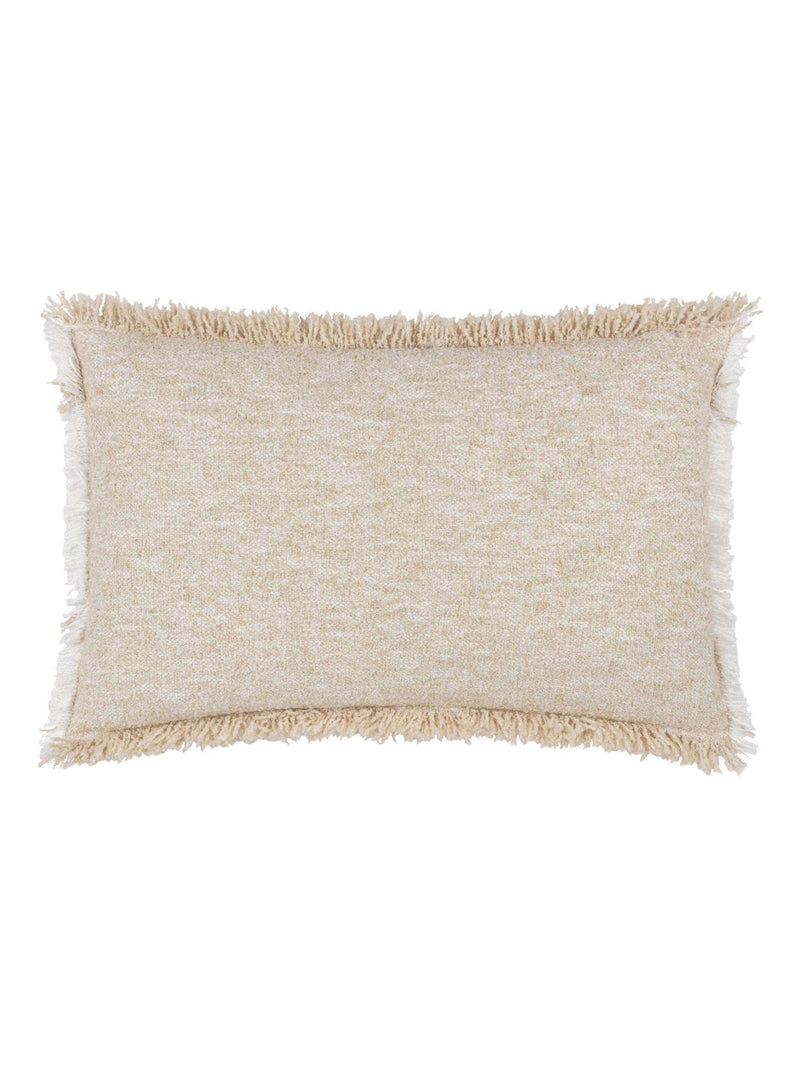 Yard Doze natural beige woven fringed cushion, UK version