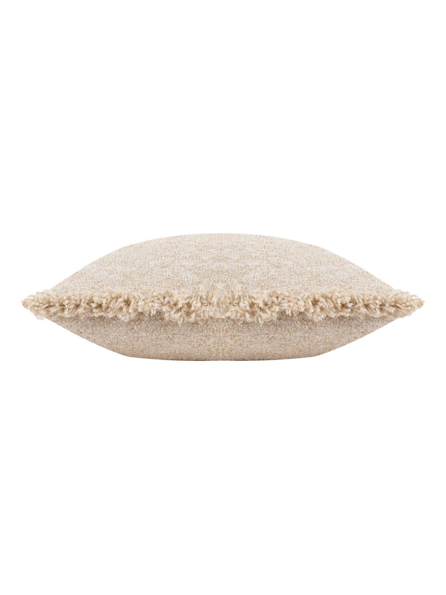 Yard Doze natural beige woven fringed cushion, UK version