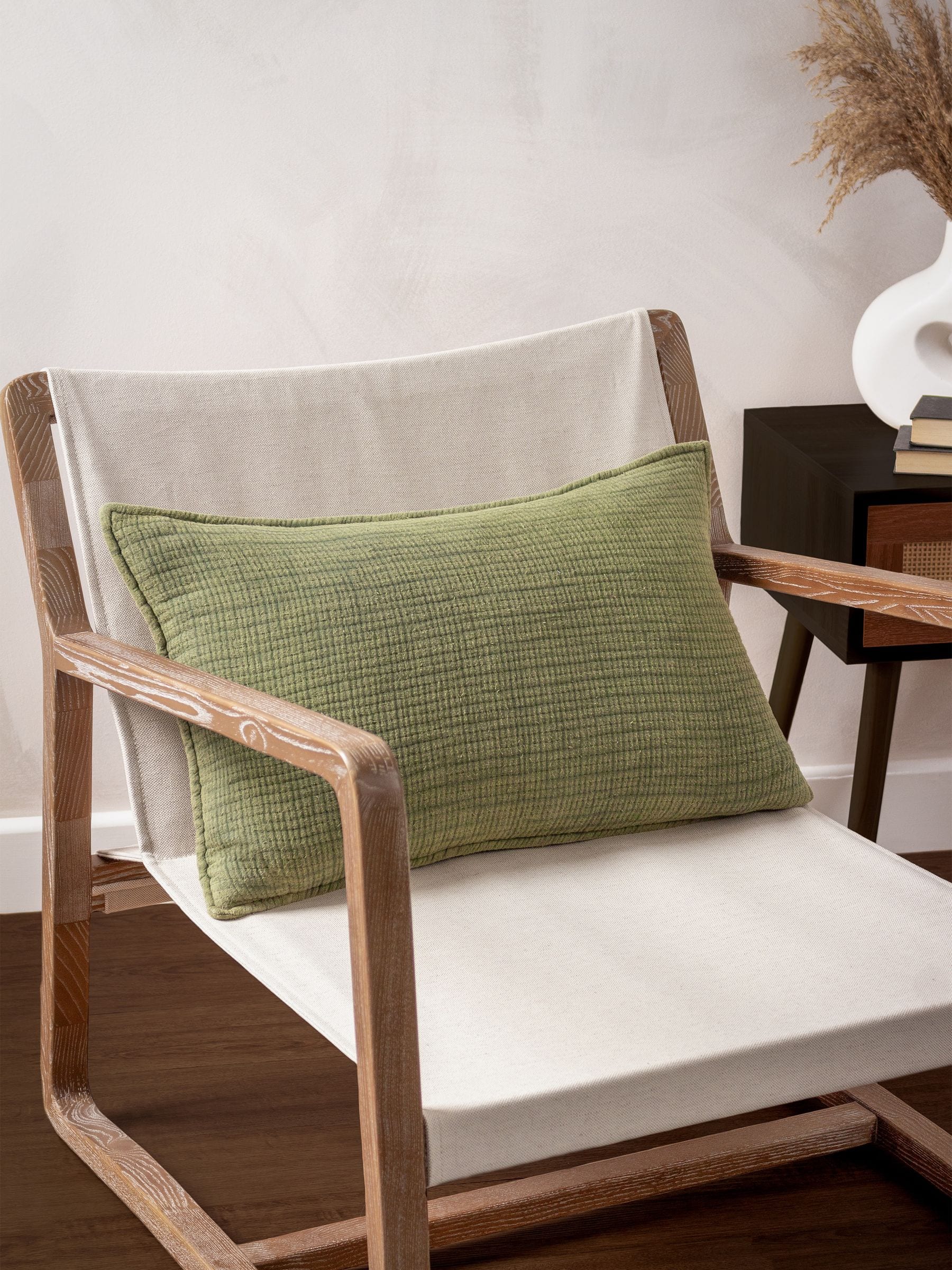 Yard Natural Beige Ribble 100% Cotton Cushion 60x40cm