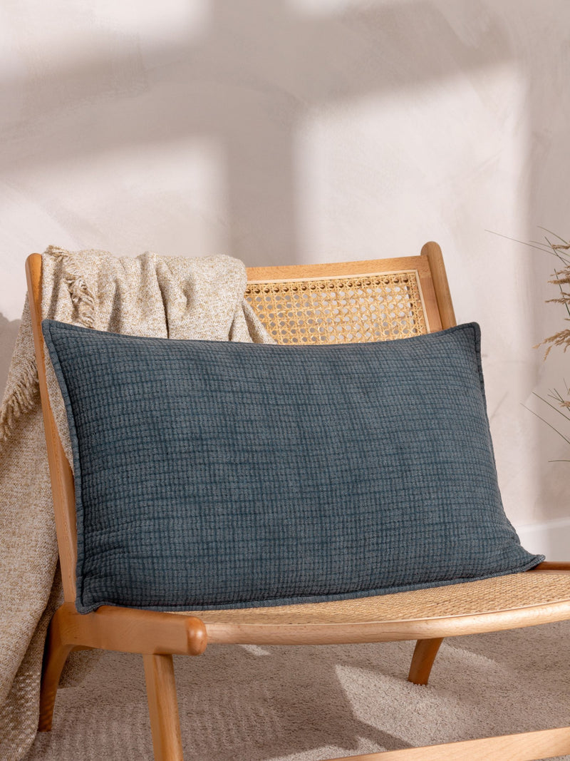 Yard Ink Blue 40 x 60cm Ribble 100% Cotton Cushion