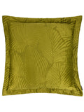 Paoletti green quilted velvet cushion 60x60cm, imported from the UK