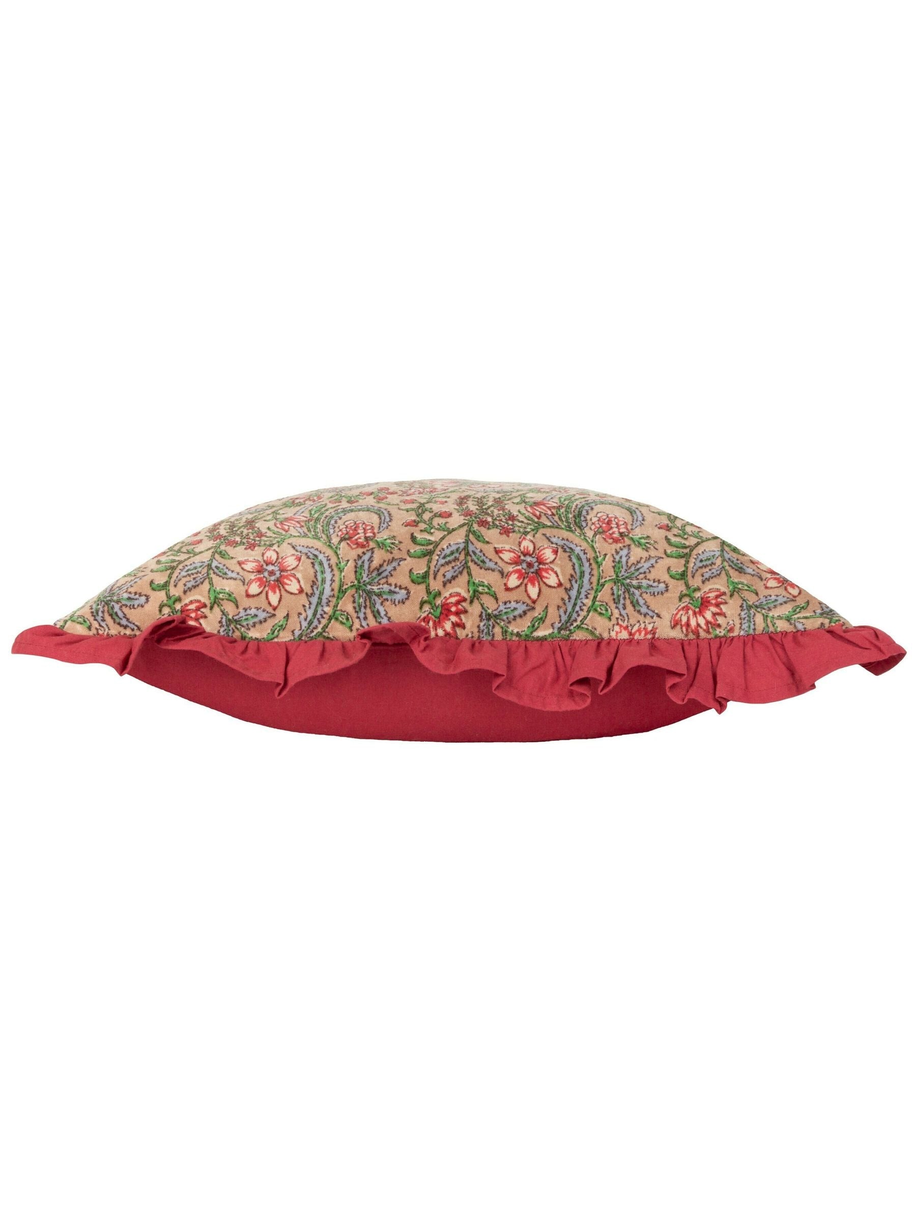 Paoletti Haven floral cushion pink velvet 50cm (British brand)