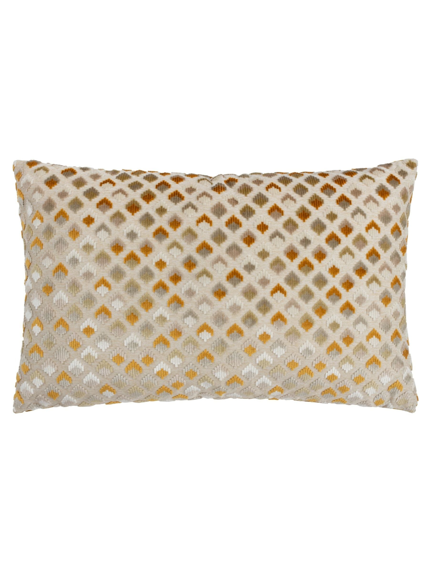 Paoletti Gold Lexington diamond velvet cushion 60x40cm, UK version