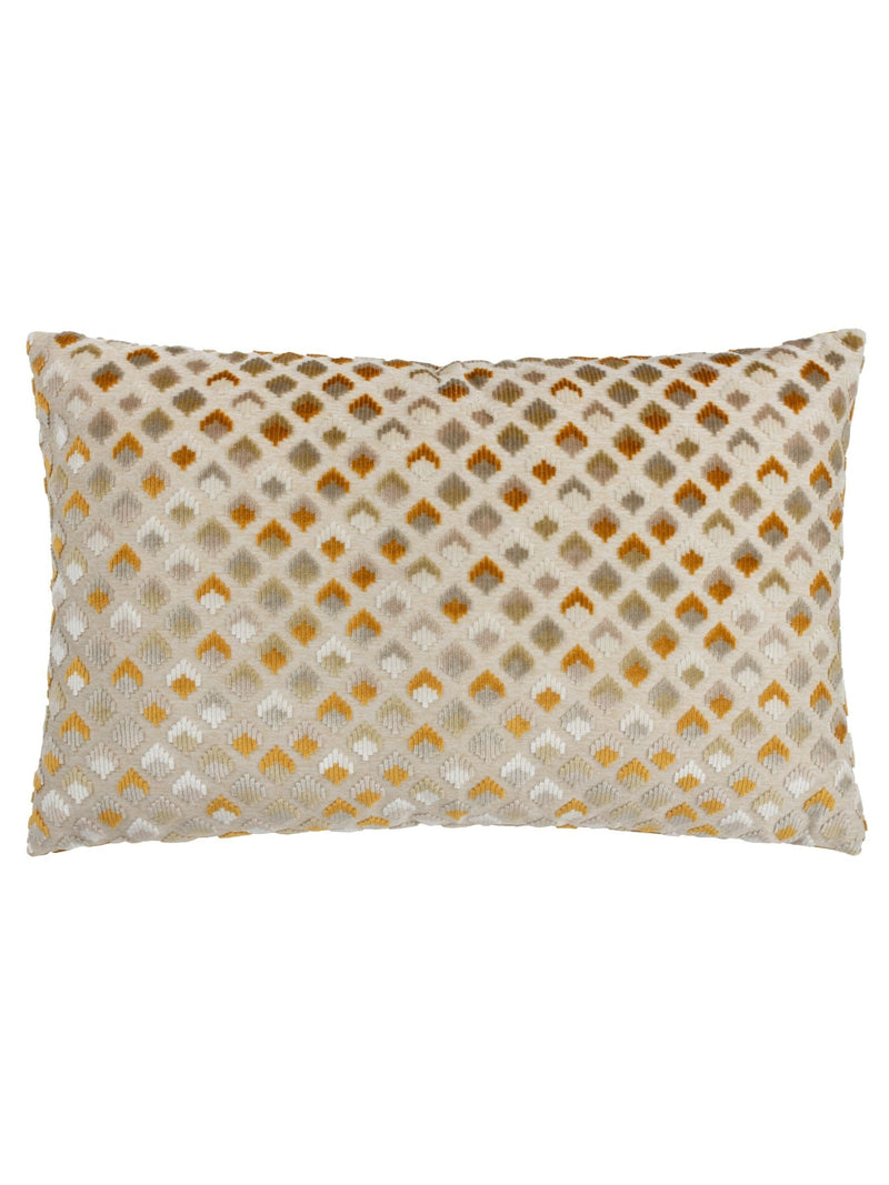 Paoletti Gold Lexington diamond velvet cushion 60x40cm, UK version