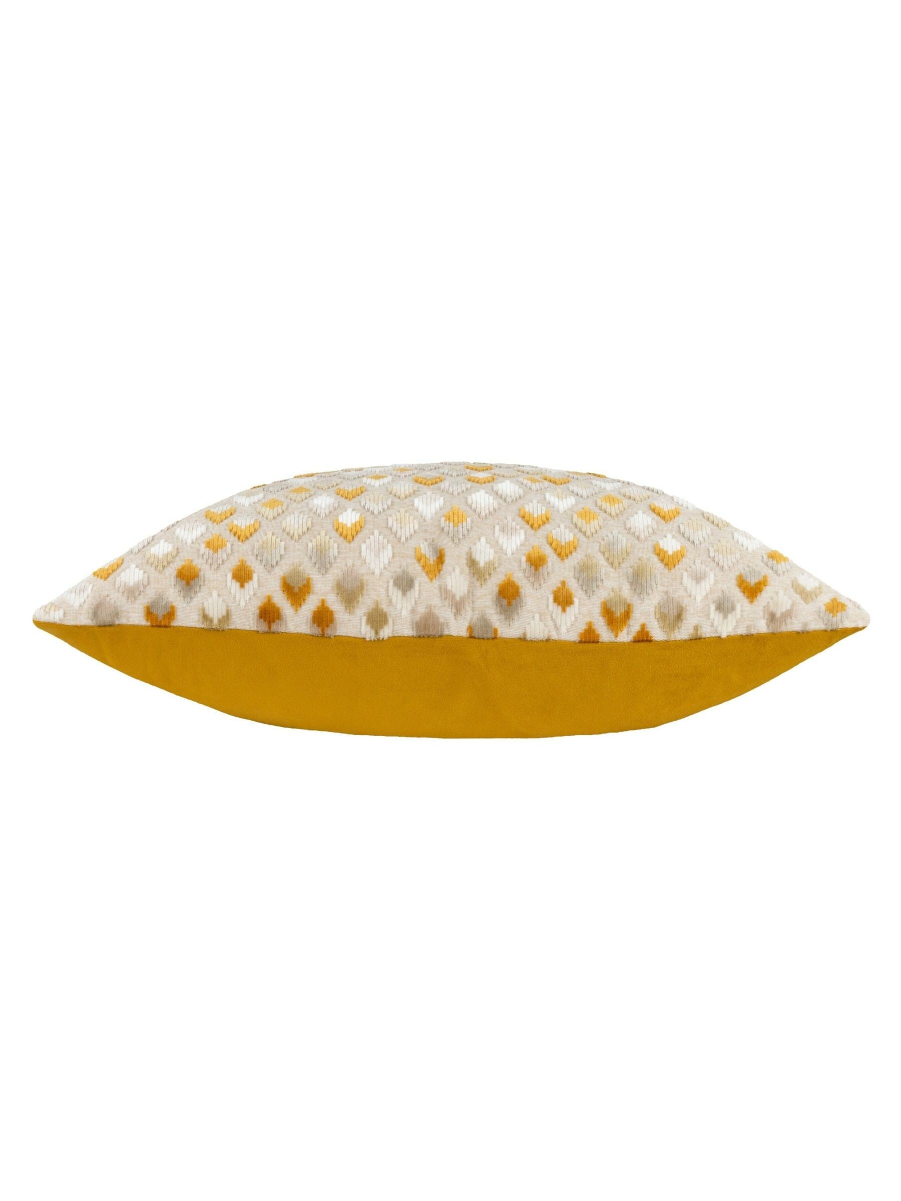 Paoletti Gold Lexington diamond velvet cushion 60x40cm, UK version