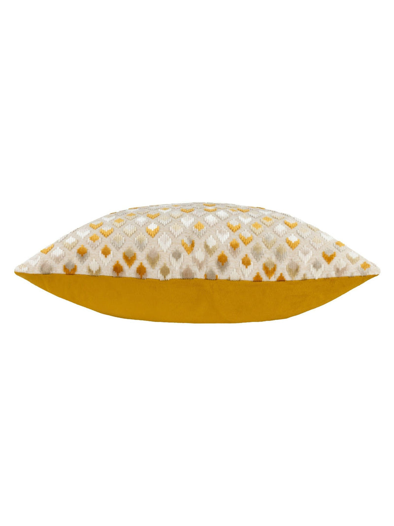 Paoletti Gold Lexington diamond velvet cushion 60x40cm, UK version