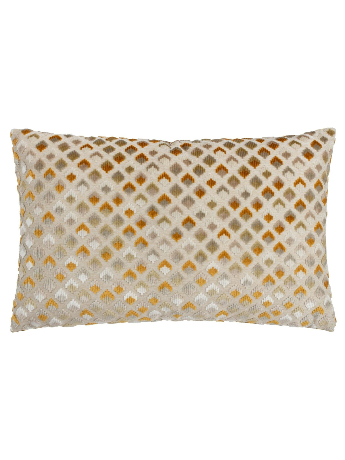 Paoletti Gold Lexington diamond velvet cushion 60x40cm, UK version