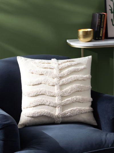 Next Furn Natural Dakota 100% Cotton Tufted Feather Filled Cushion 45cm x 45cm- Buy online at McGrocer