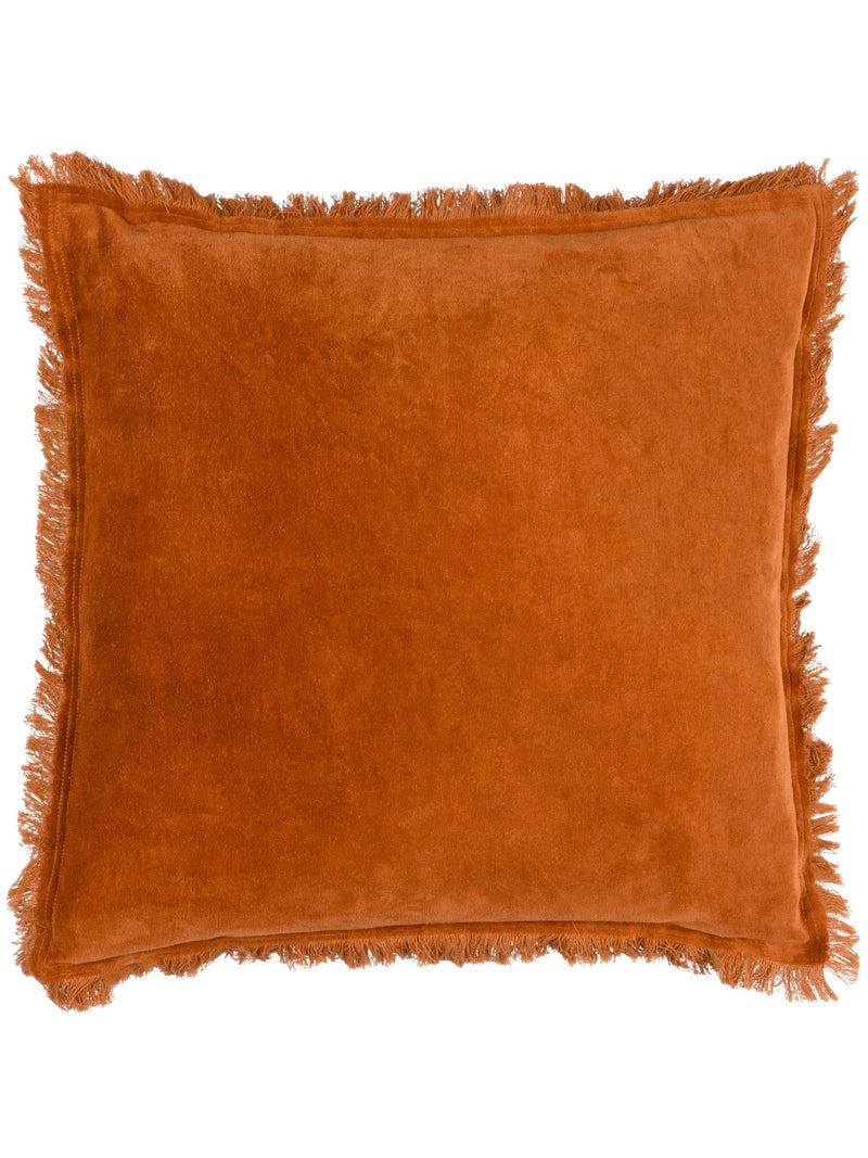 Yard Jaye fringed cushion rust orange 45x45cm - British product