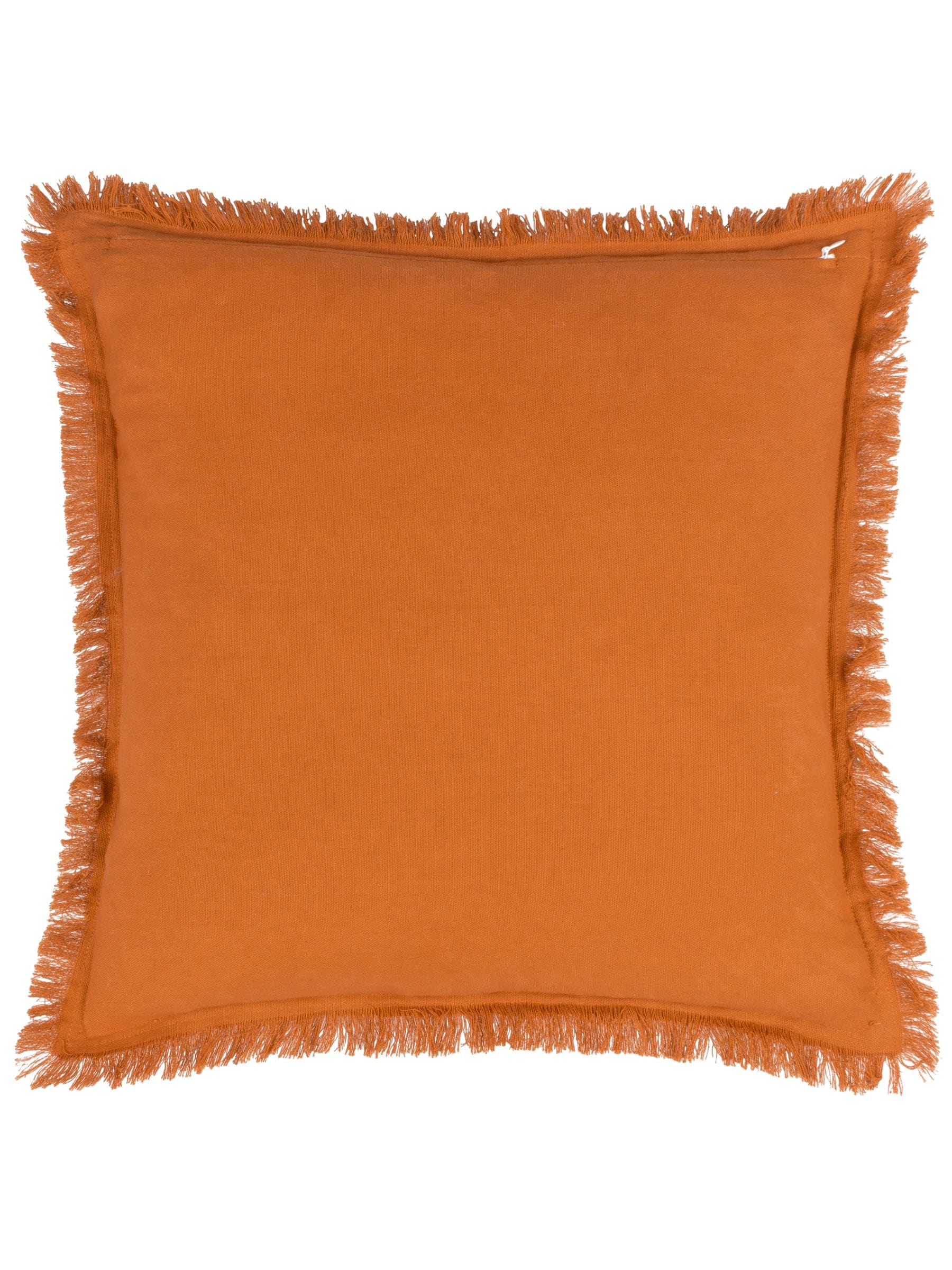 Yard Jaye fringed cushion rust orange 45x45cm - British product