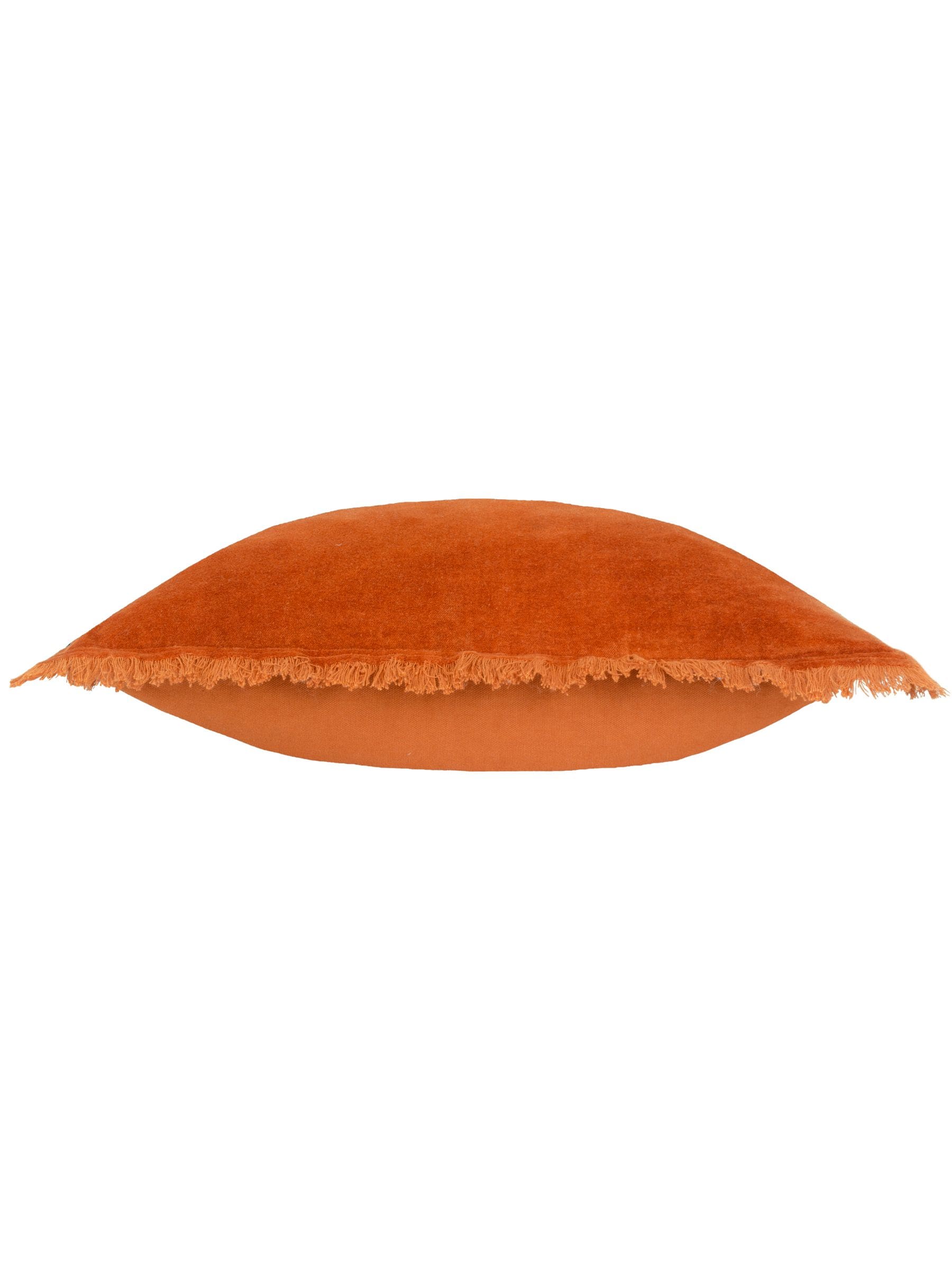 Yard Jaye fringed cushion rust orange 45x45cm - British product