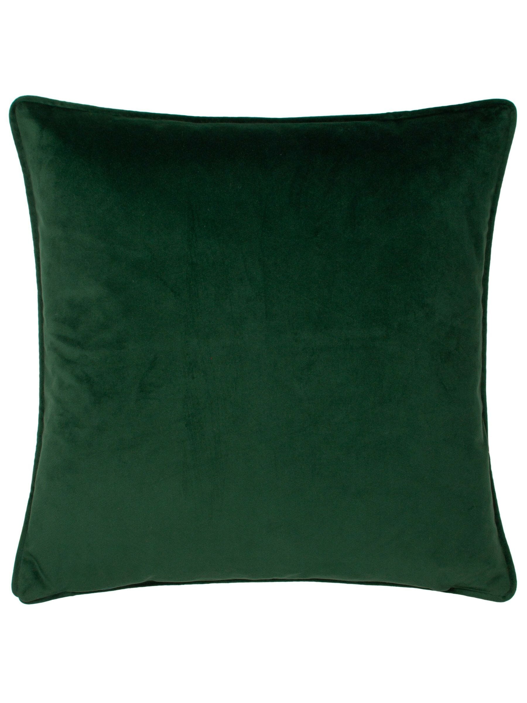 Wylder Nature orange velvet cushion with mushroom pattern - British product