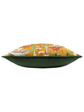 Wylder Nature orange velvet cushion with mushroom pattern - British product