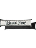 Furn black velvet draught excluder with mosaic welcome design (British brand)