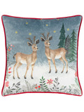 Furn reindeer velvet cushion with festive design, imported from the UK