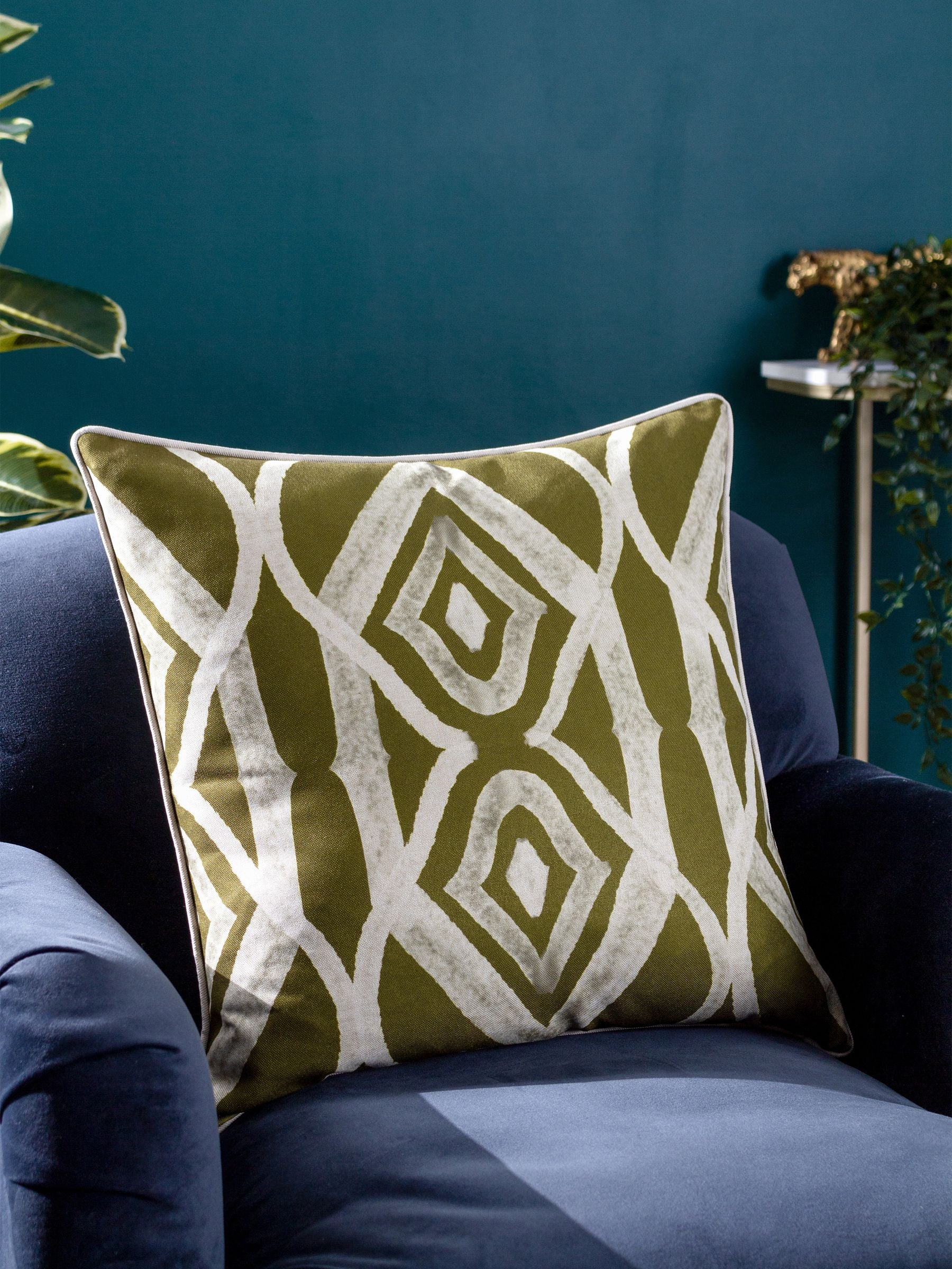 Wylder Black Cape Ikat Polyester Filled Cushion 50cm x 50cm